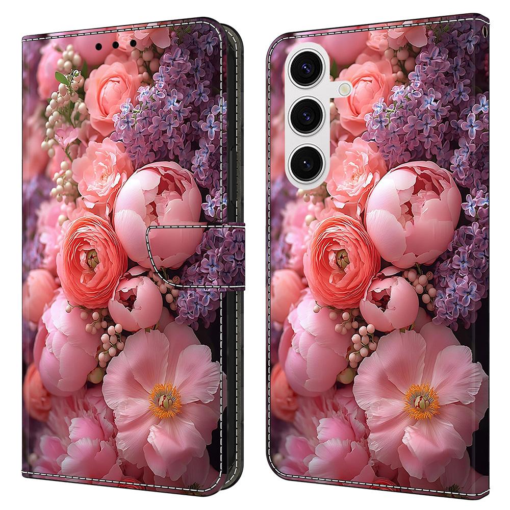 For Samsung Galaxy S25 Leather Case Pattern Printing Wallet Stand Flip Phone Cover