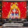 Wall Hanging Tapestry Custom NameSailor Moon Pattern Personalized Printed Fabric Wall Decor