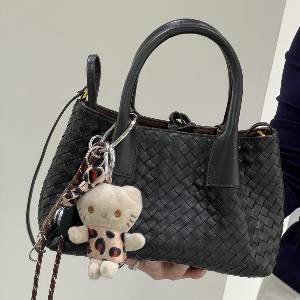 Универсальная женская сумка, плетеная сумка-корзина из овчины, модная сумка-тоут, однотонная сумка через плечо, женская сумка