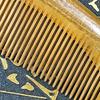 Round Handle Wooden Hair Comb Green Sandalwood Scalp Massage Comb Fine Tooth Comb  Daily Grooming