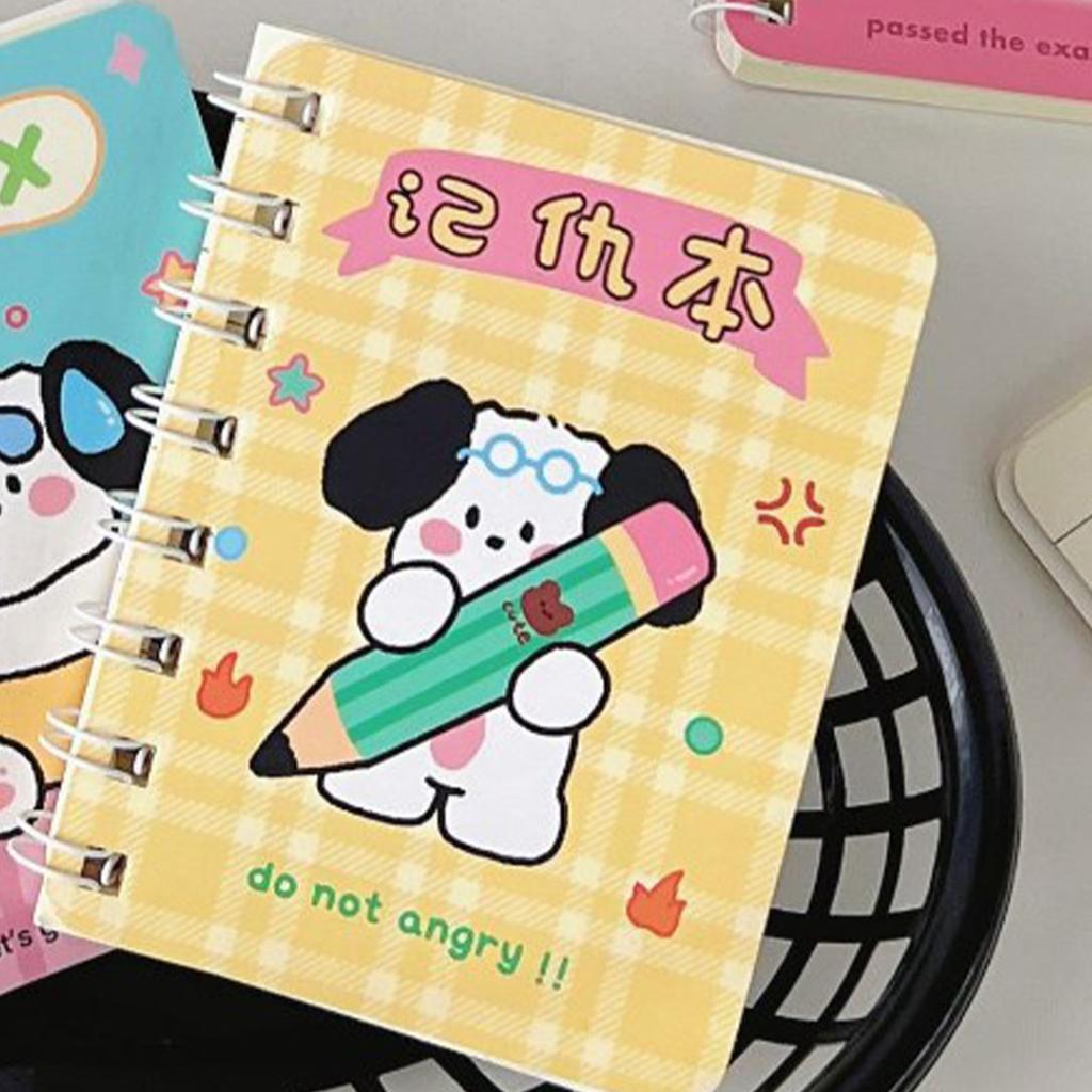 Мини-блокнот на спирали с рисунком милой собаки, карманный дневник, ежедневник для студентов