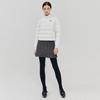 Rick Check Embroidered Fleece-Lined Skirt Leggings (Gray)_L3D1-Sk02C