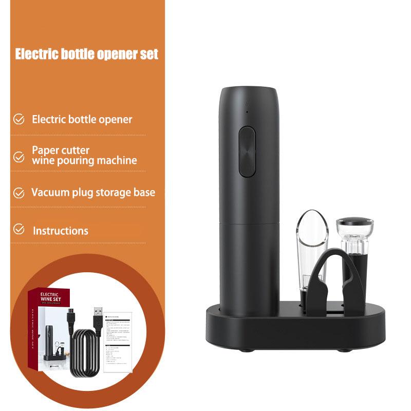 Электрическая открывалка для бутылок, набор для вина, водитель, автоматическая электрическая открывалка для бутылок с зарядным устройством, для любителей вина, кухня