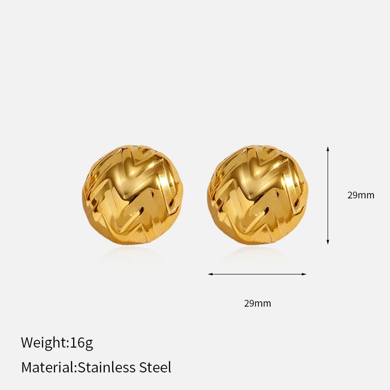 Chenhe stainless steel jewelry women's earrings light luxury high-end sense niche does not fade fashionable gold titanium steel earrings