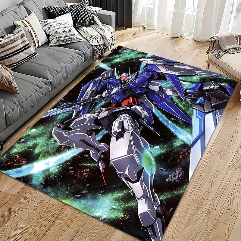 Mecha Warrior in Space Scene suitable as a non-slip mat for the living room or bedroom sofa