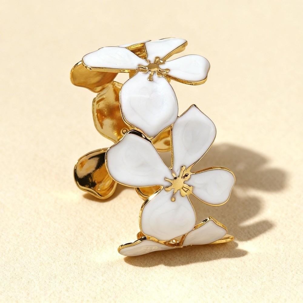 Dripping Oil Floral Bracelet Fashion Jewelry Women's Bracelet Fashion Open Bangle Bracelet Women
