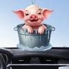 Забавная подвеска в виде свиньи для автомобиля, акриловая свинья в ведре, 2D-украшения для плоских подвесок, аксессуары для заднего вида автомобиля