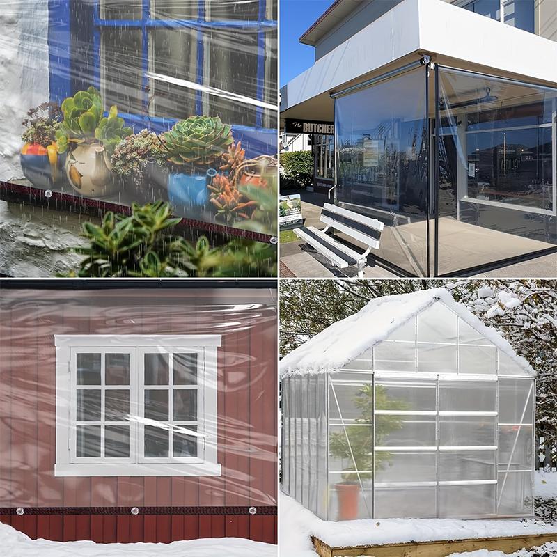 1Pc Tarpaulin Tarp Waterproof Garden Rainproof Clear Polyethylene Decks With Grommets Porches Covers Chicken Coops Camping