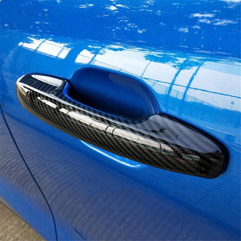 Для Ford Focus ABS Хром Углеродное волокно Глянцевый черный Накладки на ручки дверей автомобиля Стайлинг автомобиля Аксессуары