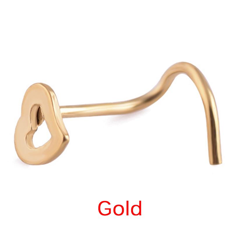 Stainless Steel Piercing Nose Ear Lip Ring Hoop Love Nose Ring Punk Jewelry