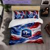 France Football Pattern 3 Pieces Bedding Set Soft Microfiber Duvet Cover with Pillow Cases for Bedroom
