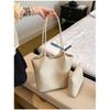 Tote Bag Women PU Woven Texture Large Capacity Office Daily Use