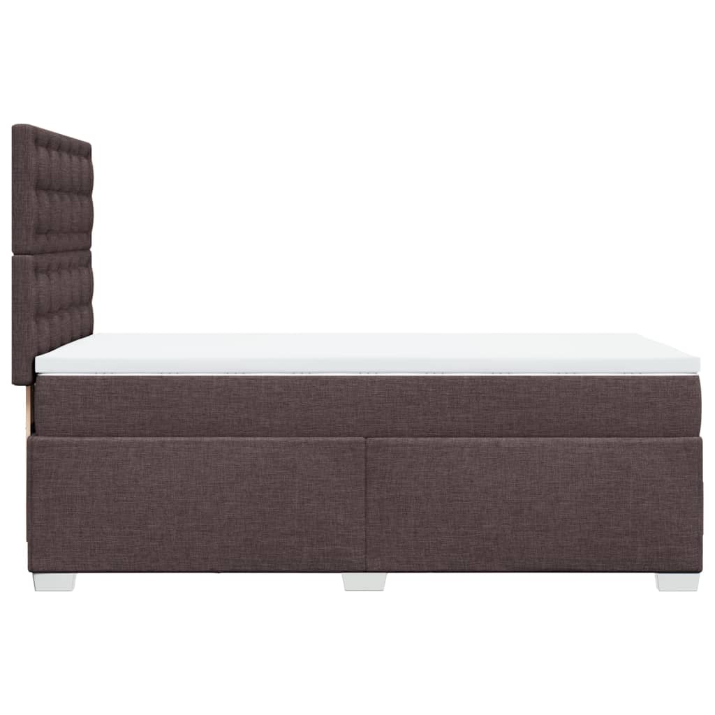 Box Spring Bed with Mattress Dark Brown 90 x 200 cm Fabric
