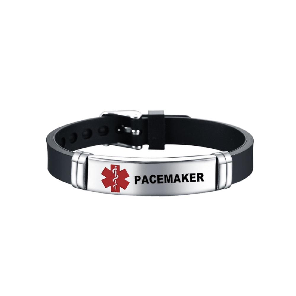 Медицинский браслет с идентификационным номером и лазерной гравировкой, регулируемый браслет для мужчин и женщин, браслет для экстренной первой помощи, браслет