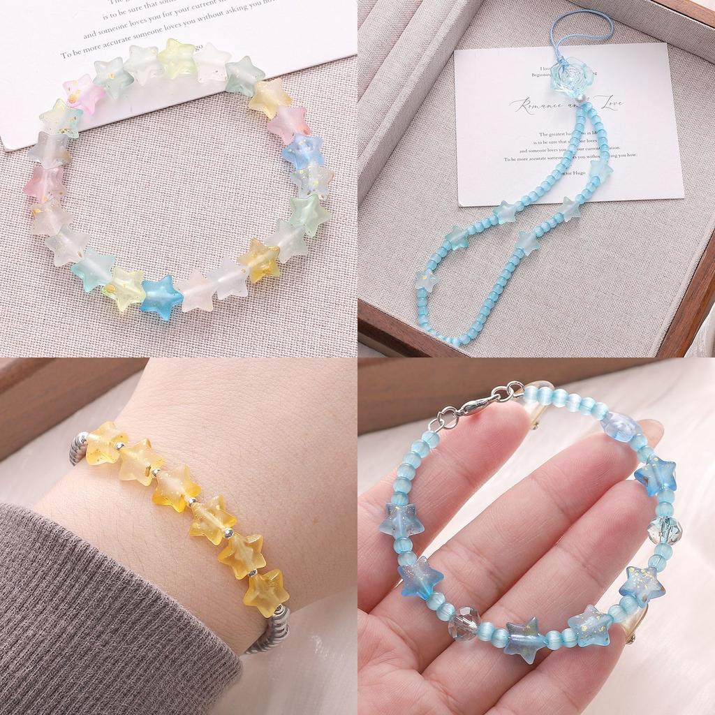 Бусины ручной работы 10*9 мм акриловые полупрозрачные цветные точки золотая пентаграмма самодельные украшения аксессуары ручная нить бусины сумка подвеска россыпью бусины