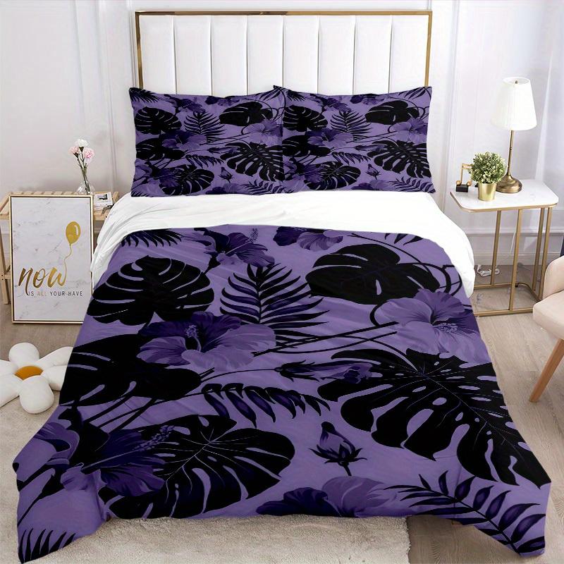 3pcs Tropical Leaves Bedding Set, Breathable and Soft, Suitable for Bedroom Decor (1*Duvet Cover + 1/2*Pillowcases, No Core) yy250821122