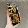 2D чехол для телефона с узором «Дракон и Тигр, прыгающие» для Samsung S26 S25 S24 S23 S22 S21 S20 A56 A55 A36 16, Золотой, Защитная крышка из стекла