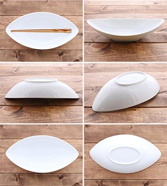 East CAFE Leaf Set of Curry Cafe Tableware Bowls, 27cm, 2, Dishes, Tableware, Western-Style (White)