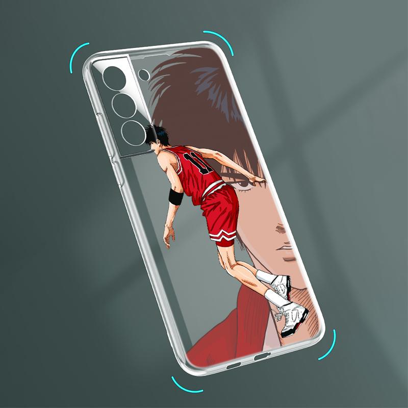 Slam Dunk Boy Anime For Samsung S23 S22 S21 Ultra S20 FE Pro Lite S10 S9 S8 Plus 5G Transparent Phone Case Cover