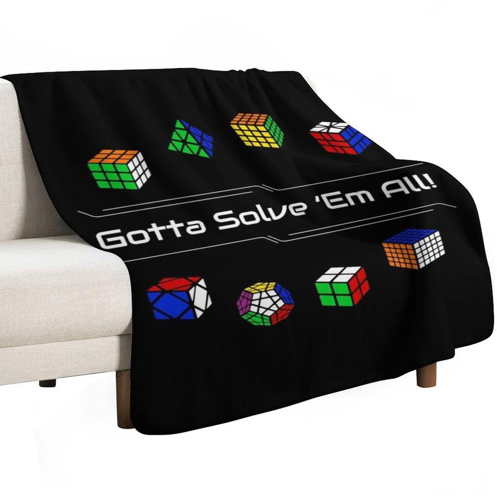 Gotta Solve 'Em All! Puzzles Throw Blanket Compact Warm Blanket for Car Road Trip