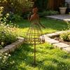 Weatherproof Iron Trellis for Pathways Vintage Lady Garden Stake, Rustic Metal Silhouette Plant Support Climbing Graceful Stakes Borders Vines
