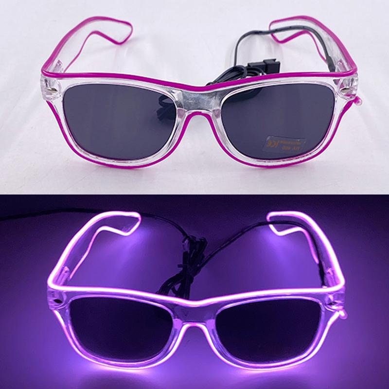 Light Up Led Glasses Neon Party Luminous Glasses EL Wire Glowing Sunglasses Novelty Gift for Adult Glow Bright Light Supplies