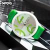 2pcs Women Green Watches Fashion Big Number Quartz Wristwatches Women Ladies Gilrs Silicone Sports Watches Reloj Mujer