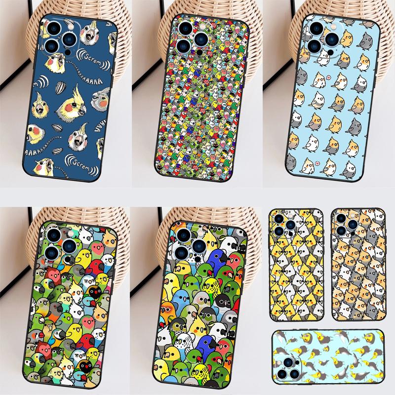 Cartoon Cockatiel Collage For Huawei Nova 10 SE 9 11 Pro Y60 Y70 Y90 Y61 Y91 Y72 Y73 12i 11i 8i P20 P30 P40 Lite Case