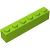 Classic Bulk Brick Block 1x6, 100 Piece Full Transparency Brick 1x6, Compatible with Lego Parts and Pieces 3009, Creative Play Set - Compatible with