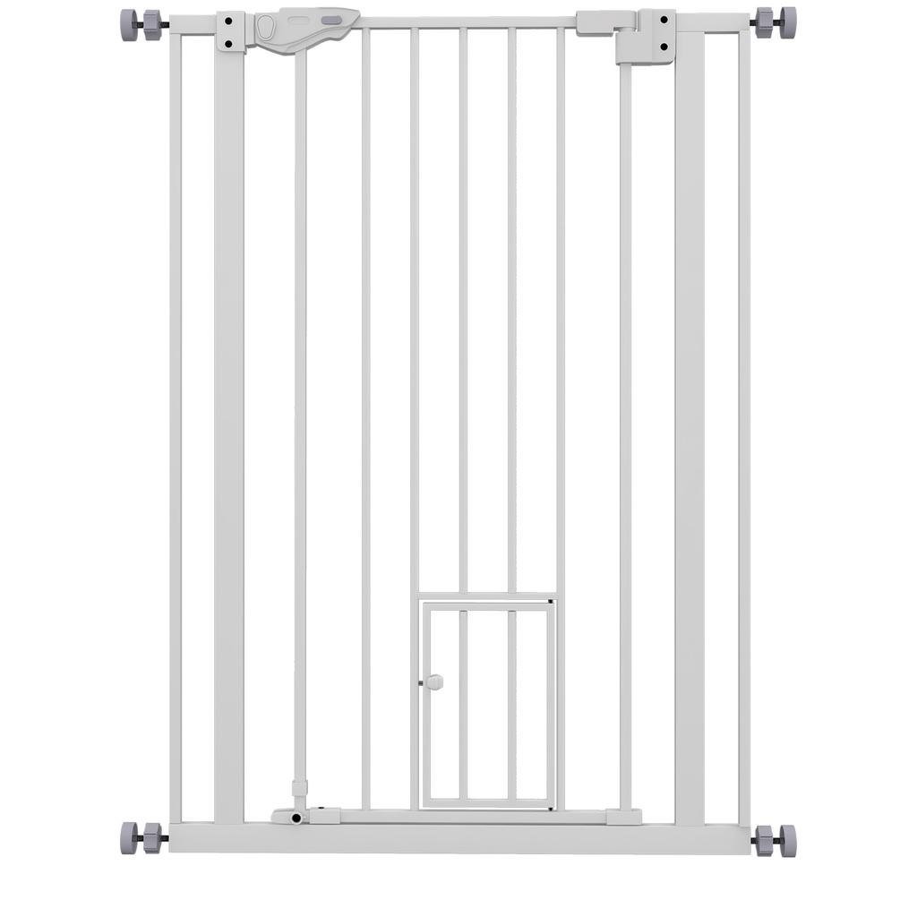 High Pet Safety Gate with Automatic Closing Door and Double Locking System, 104 cm