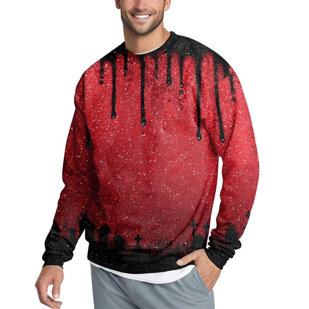 Мужской повседневный модный свитшот с принтом и круглым вырезом