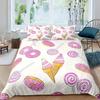 Пододеяльник с изображением мороженого, красочный мультяшный комплект постельного белья с изображением кекса, вишни, лимона и фруктов, мягкий плед в стиле летних каникул