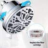 ZHIYAN Modern Single Spray Mode Chrome Finish Wall Mounting Shower Head Filter 2-in-1 with 8 Spray Modes