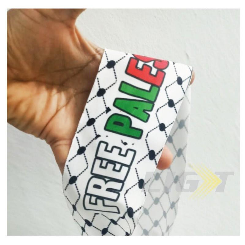 Palestinian Flag Silk Headband With Flowing Ribbons Women Hair Accessory Festival Travel Gift