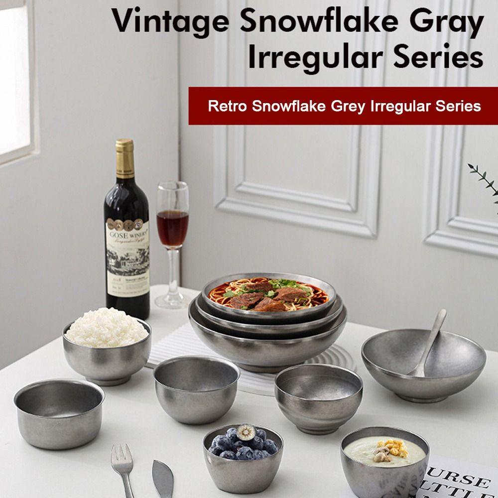 Многофункциональная винтажная металлическая обеденная тарелка, неправильная костяная посуда, ретро тарелки для еды, для обеда