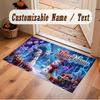 Winter Theme Soft Crystal Velvet Rug Custom Name & Text Print Non Slip Floor Rug for Bedroom Living Room