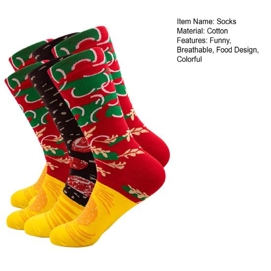 Funny Sushi Socks Set Salmon Egg Cucumber Sushi Socks Colorful Pizza Burger Socks Birthday