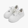 Genuine Leather Pumps Women's New Muffin Thick-Soled Casual Sneakers All-Match Sneakers White Shoes