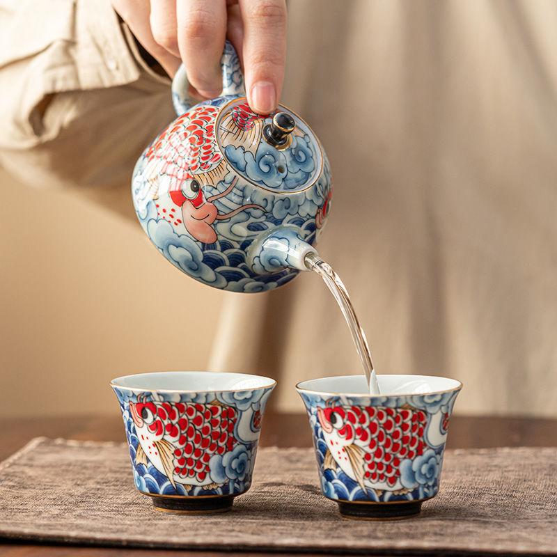 Chinese Underglaze Color Ceramic Teapot Tea Gift Customized Tea Infuser