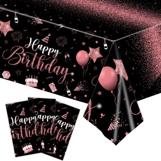 Скатерть «С Днем Рождения», водонепроницаемая, устойчивая к пятнам, прямоугольная одноразовая пластиковая защитная крышка для обеденного стола