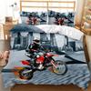 Motorbike Duvet Cover Set Motocross Rider Racing Motorcycle Dirt Bike Bedding Set Vehicles Extreme Sports Polyester Quilt Cover