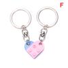2Pcs Love Heart Brick Keychain For Couples Friendship Birthday Jewelry Gift
