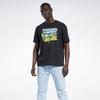 Reebok Повседневная спортивная футболка с коротким рукавом в стиле ретро с принтом, топы унисекс, черные GS4183