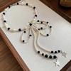 Bowknot Beaded Necklace Alloy Collar Chain Exquisite Neck Jewelry  Daily