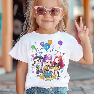 2026 K-pop Мультяшный Принт Графические Детские Футболки Смешной Подарок для Фанатов Харадзюку Футболки Летние С Коротким Рукавом Детская Одежда