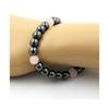 Pierres et Minéraux. Bracelet Perles Hématite + Quartz rose 8 mm. Fabriqué en France.