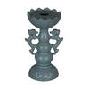 Song Dynasty Ru Kiln Blue Glaze Dragon Lotus Candlestick: Antique-Inspired Palace Porcelain Collection Piece