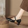H759-5 Small Square Head Mary Jane High Heels Women's Retro Word with Thick Heel Women's Shoes High Heels New Spring Models