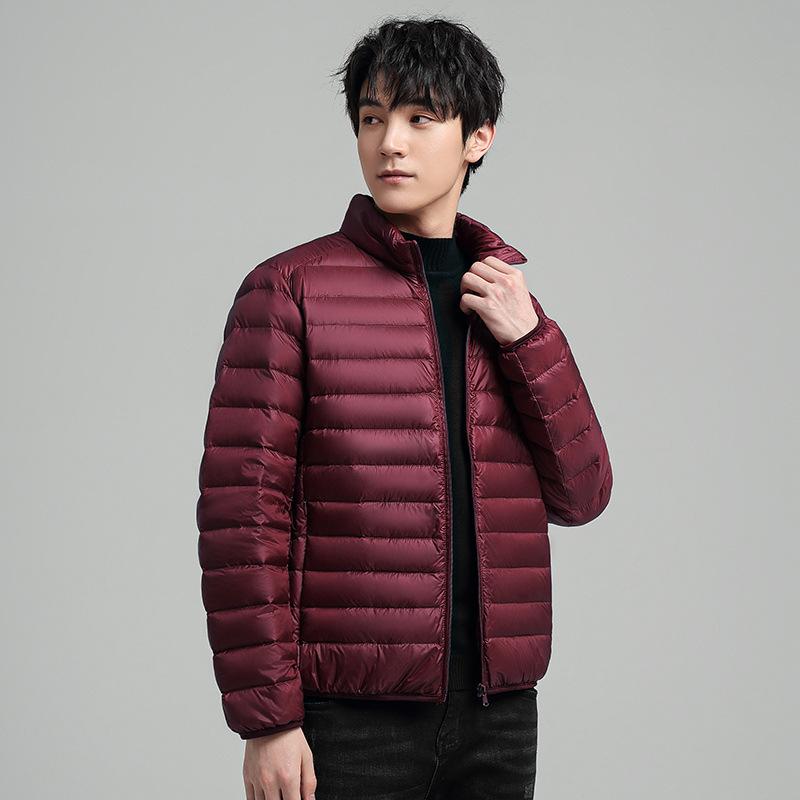Мужские однотонные легкие зимние теплые парки с воротником-стойкой, хлопковые пуховые парки для мужчин, повседневные толстые куртки, мужские зимние пальто