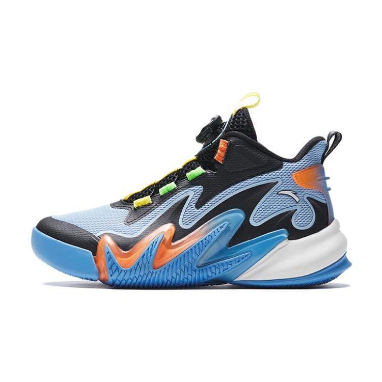Anta Kids Crazy Tide 2 Shock Absorbing Breathable Low Top Basketball Shoes Kids Sneakers Blue Black A312331131-2